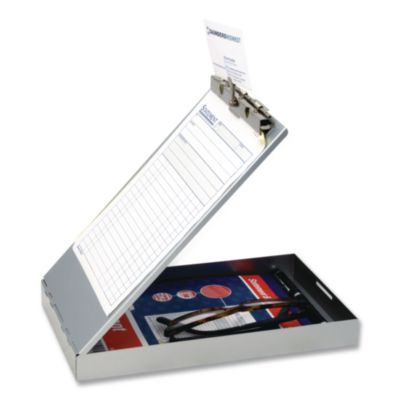 Redi-Rite Aluminum Storage Clipboard, 1" Clip Capacity, Holds 6 x 10 Sheets, Silver