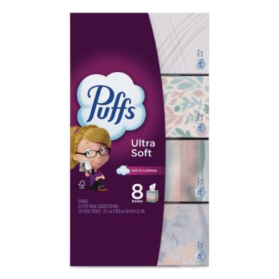 Ultra Soft Facial Tissue, 2-Ply, White, 72 Sheets/Box, 8 Boxes/Pack