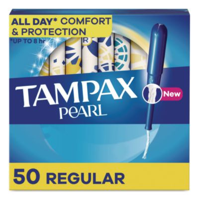 Pearl Tampons, Regular Absorbency, 50/Pack
