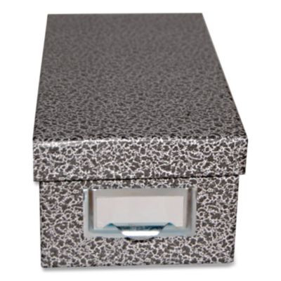 Index Card File Box, Holds 1,000 4 x 6 Cards, 6.63 x 11.63 x 5, Fiberboard, Black Agate