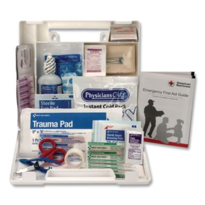 Office First Aid Kit For 25 People, 106 Pieces, Plastic Case With Dividers