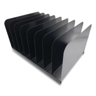 Steel Vertical File Organizer, 8 Sections, Letter Size Files, 11 X 15 X 7.75, Black