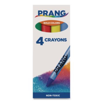 Crayons Made With Soy, Regular Size, 0.37" x 3.7", 4 Assorted Colors, 4/Pack, 288 Packs/Carton