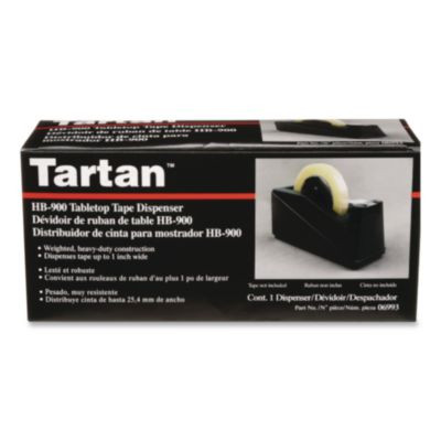 3" Core Desktop Tape Dispenser, Plastic, Black