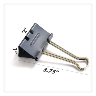 Ez Binder Clips, Large, Gray, 16/Pack