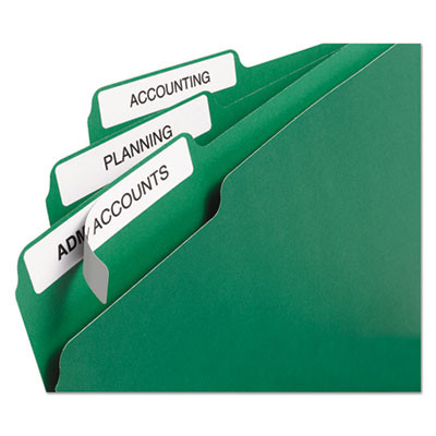Permanent Trueblock File Folder Labels With Sure-Feed Technology, 0.66 x 3.44, White, 30/Sheet, 50 Sheets/Box