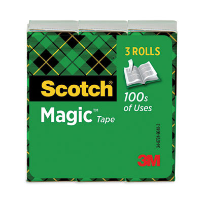 Magic Tape Refill, 1" Core, 0.75" X 83.33 Ft, Clear, 3/Pack