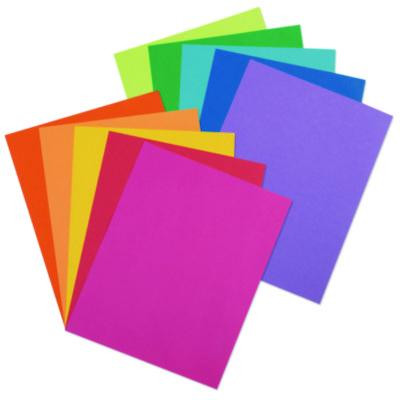 Array Card Stock, 65 Lb Cover Weight, 8.5 x 11, Assorted Lively Colors, 250/Pack