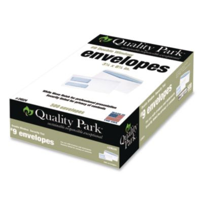 Double Window Security-Tinted Check Envelope, #9, Commercial Flap, Gummed Closure, 3.88 X 8.88, White, 500/Box