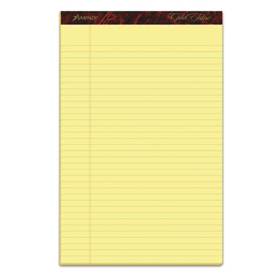 Gold Fibre Quality Writing Pads, Wide/Legal Rule, (50) Canary Yellow 8.5 x 14 Sheets, Dozen