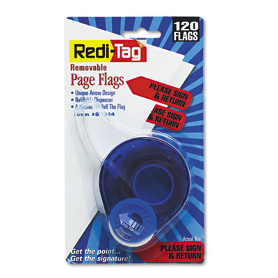 Arrow Message Page Flags In Dispenser, "Please Sign And Return", Red, 120 Flags/Dispenser