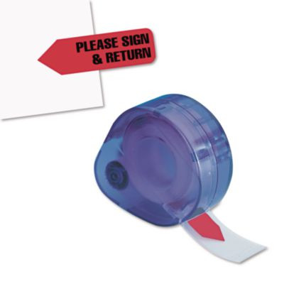 Arrow Message Page Flags In Dispenser, "Please Sign And Return", Red, 120 Flags/Dispenser