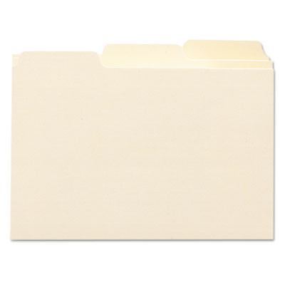 Manila Card Guides, 1/3-Cut Top Tab, Blank, 4 X 6, Manila, 100/Box
