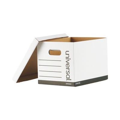 Basic-Duty Economy Record Storage Boxes, Letter/Legal Files, 12" X 15" X 10", White, 10/Carton