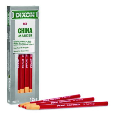 China Marker, 0.37" x 7", Red, 12/Pack