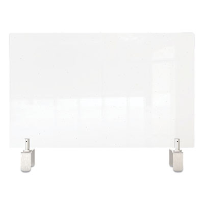 Clear Partition Extender With Attached Clamp, 29 X 3.88 X 18, Thermoplastic Sheeting