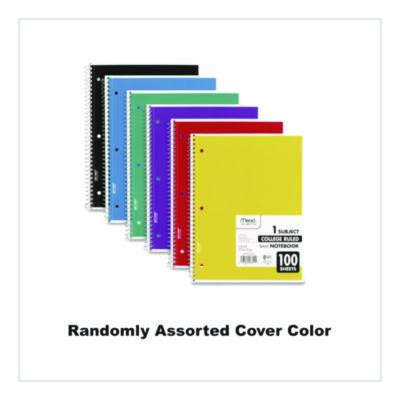 Spiral Notebook, 1-Subject, Medium/College Rule, Randomly Assorted Cover Color, (100) 11 x 8 Sheets