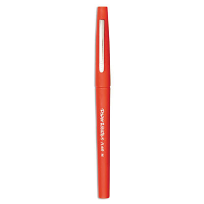 Point Guard Flair Felt Tip Porous Point Pen, Stick, Medium 0.7 Mm, Red Ink, Red Barrel, Dozen