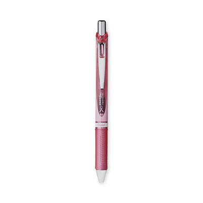 Energel Rtx Breast Cancer Awareness Gel Pen, Retractable, Medium 0.7 Mm, Black Ink, Pink/Silver Barrel, 3/Pack