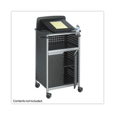 Scoot Multipurpose Mobile Lectern, 28.75 X 22 X 49.75, Black/Silver