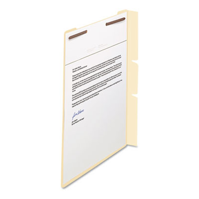 Self-Adhesive Folder Dividers For Top/End Tab Folders, 2 Fasteners, Letter Size, Manila, 100/Box