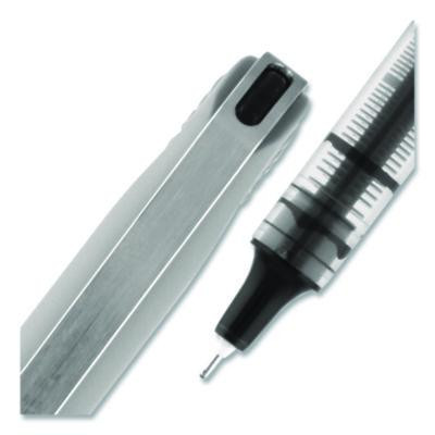 Vision Needle Rollerball Pen, Stick, Fine 0.7 Mm, Black Ink, Gray/Clear/Black Barrel, Dozen