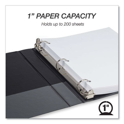 Biobased Round Ring Binder, 3 Rings, 1" Capacity, 11 x 8.5, Black