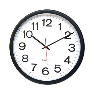 Indoor/Outdoor Round Wall Clock, 13.5" Overall Diameter, Black Case, 1 Aa (Sold Separately)