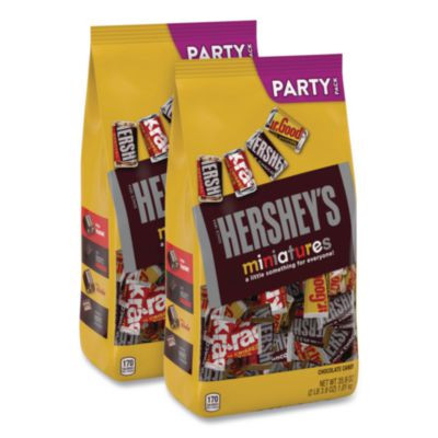 Chocolate Miniatures Party Pack Assortment, 35.9 Oz Bag, 2 Bags/Carton