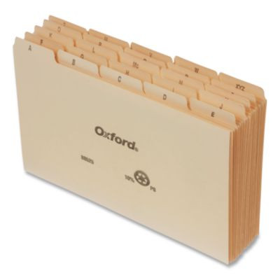 A-Z Index Card Dividers, Pre-Printed, 1/5-Cut Top Tab For 5 x 8 Cards, Manila, 25/Pack