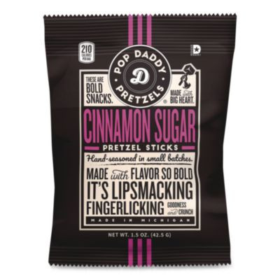 Pretzel Sticks Variety Pack, 12 Each: Cinnamon Sugar; Dill Pickle; Garlic Parmesan; Yellow Mustard, 1.5 Oz Bag, 48/Carton