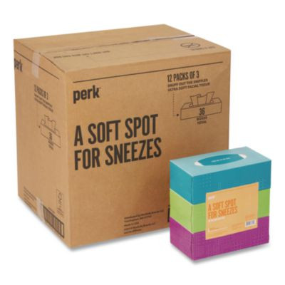 Ultra Soft Standard Facial Tissue, 2-Ply, White, 160 Sheets/Box, 3 Boxes/Pack, 12 Packs/Carton