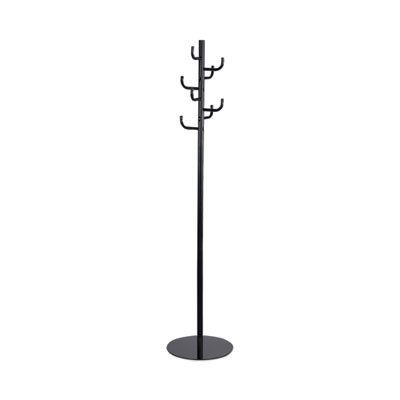 Hook Head Coat Rack, 8 Hooks, 15 x 15 x 68, Black