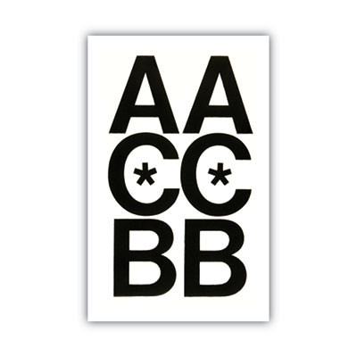 Press-On Vinyl Self-Adhesive Uppercase Letters, 3" Tall, Black Characters, 50/Pack