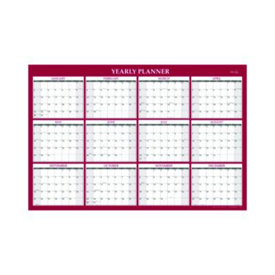 Classic Red Laminated Erasable Wall Calendar, 48 x 32, White/Red/Gray Sheets, 12-Month (Jan To Dec): 2026