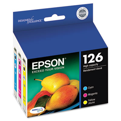 T126520-S (126) Durabrite Ultra High-Yield Ink, Cyan/Magenta/Yellow, 3/Pack