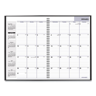 Dayminder Monthly Planner, Ruled Blocks, 12 x 8, Black Cover, 14-Month: Dec 2025 To Jan 2027