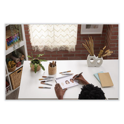 Fine Tip Permanent Marker, Portrait Colors, Fine Bullet Tip, Assorted, 12/Pack