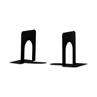 Economy Bookends, 4.75 x 5.25 x 5, Heavy Gauge Steel, Black, Pair