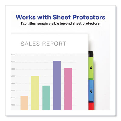 Insertable Big Tab Plastic 1-Pocket Dividers, 5-Tab, 11.13 X 9.25, Assorted, 1 Set