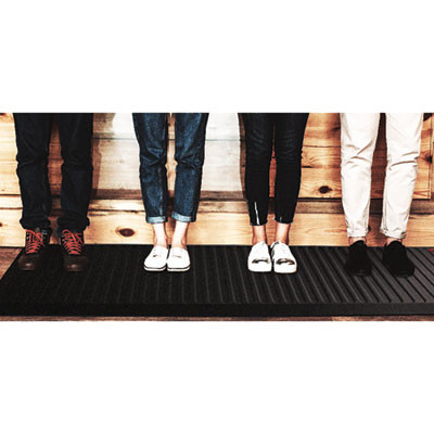Afs-Tex 6000X Anti-Fatigue Mat, Rectangular, Midnight Black Ribbed Surface, 23" x 67"