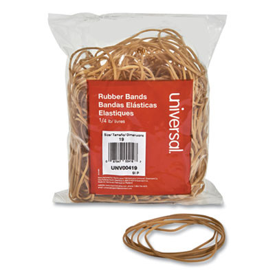 Rubber Bands, Size 19, 0.04" Gauge, Beige, 4 Oz Box, 310/Pack