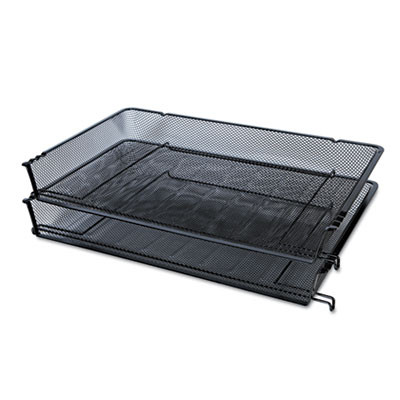 Deluxe Mesh Stacking Side Load Tray, 1 Section, Legal Size Files, 17" x 10.88" x 2.5", Black