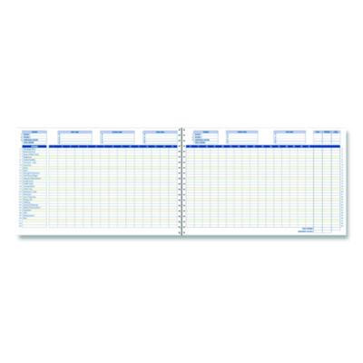 Home/Office Weekly/Monthly Budget Book, Two-Page Spread: 15 Columns, Royal Blue Cover, 7 x 10 Sheets, 32 Sheets/Book