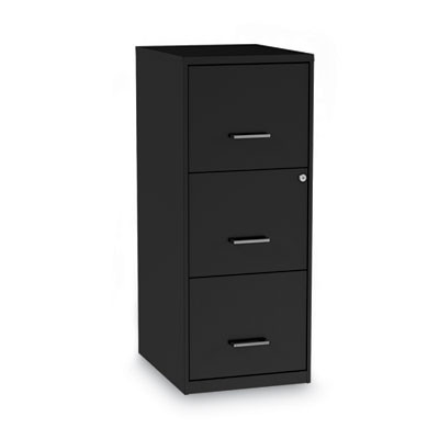 Soho Vertical File Cabinet, 3 Drawers: File/File/File, Letter, Black, 14" X 18" X 34.9"