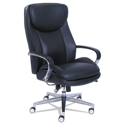 Commercial 2000 Big/Tall Executive Chair, Lumbar, Supports 400 Lb, 20.25" To 23.25" Seat Height, Black Seat/Back, Silver Base
