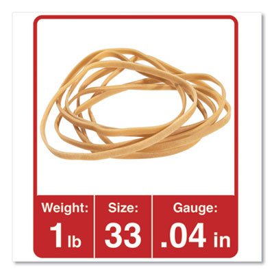 Rubber Bands, Size 33, 0.04" Gauge, Beige, 1 Lb Box, 640/Pack