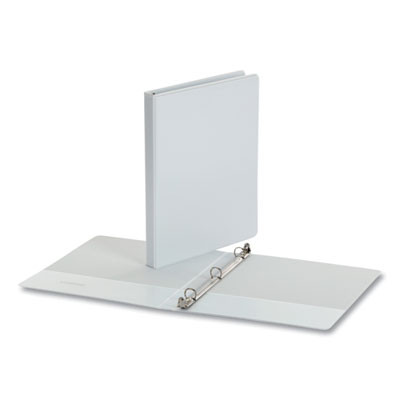Economy Round Ring View Binder, 3 Rings, 0.5" Capacity, 11 x 8.5, White, 12/Carton