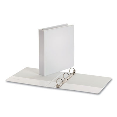 Economy Round Ring View Binder, 3 Rings, 1.5" Capacity, 11 x 8.5, White, 12/Carton