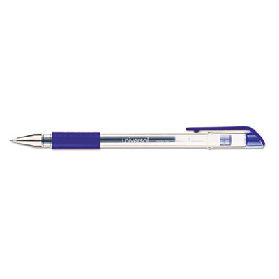 Comfort Grip Gel Pen, Stick, Medium 0.7 Mm, Blue Ink, Clear/Blue Barrel, Dozen